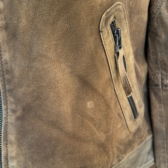 BUFFALO David Bitton brown leather jacket - sz L - Picture 6 of 14